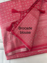 Brocade Banarasi silver weaving soft silk saree MS126771 - DarkPink