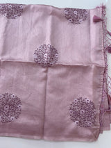 Butter silk saree with embroidery MTS569