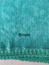 Soft kota checks saree with embroidery - MS7676 SeaBlue