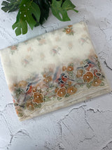 Handworked glass organza saree with floral digital prints- MS15737