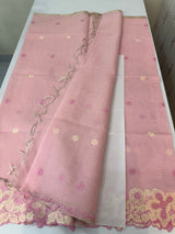Soft Tissue kota embroidery saree MSK4660 Pink