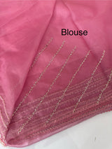 Handworked Organza saree and blouse MCW376 Pink