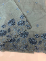 Viscose Organza saree with applique work-MSH103 MidnightBlue