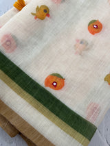 Semi linen saree with digital prints  MLS8765