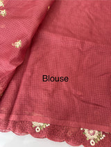 Silky kota saree with embriodery MS9087