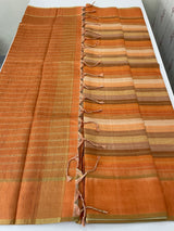 Multi color Semi soft silk saree with borders MSS590