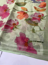 Handworked Tissue linen saree MS88651