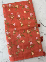 Kota Supernet embriodery saree SHSNYNM DarkPeach