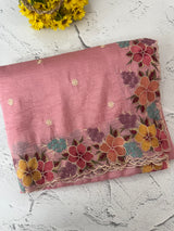 Crush Organza saree with embroidery borders MBS675