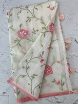 Soft Netkota saree with cross stitch embroidery MSH210