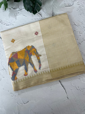 Blended semi tussar silk saree with embroidery MSJ677