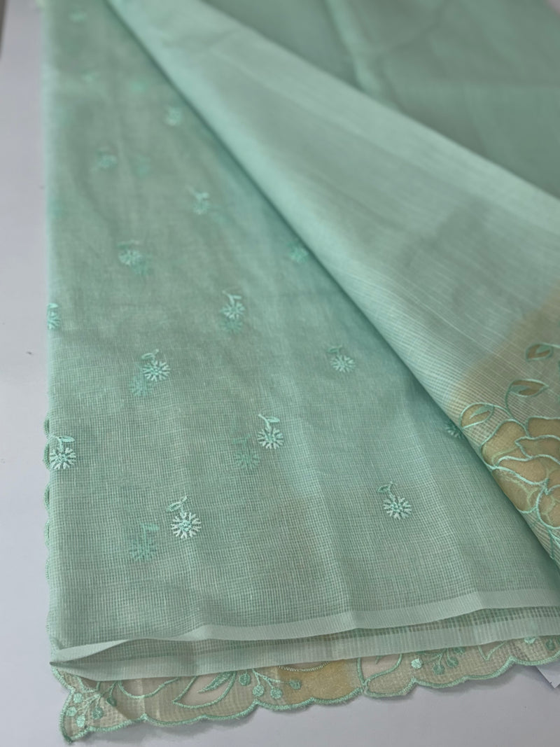 Soft kota silk saree with applique work MS85432