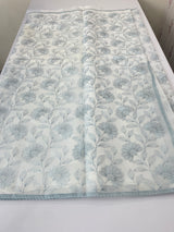 Kota cotton embriodery saree MS1490 - White & GreyishBlue