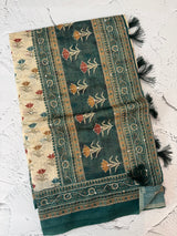 Semi Chanderi saree with hand kanta embroidery MS9899