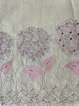 Blended soft tussar saree with embriodery - MS8669 PearlCream
