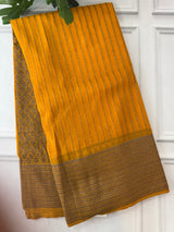 Semi banarasi Khaddi Georgette saree - SYANRTC MUSTARD