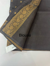 Banarasi Tussar Georgette Saree  - MS44376 Black