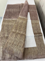 Glass organza saree with embroidery - MS1265- NudeBrown