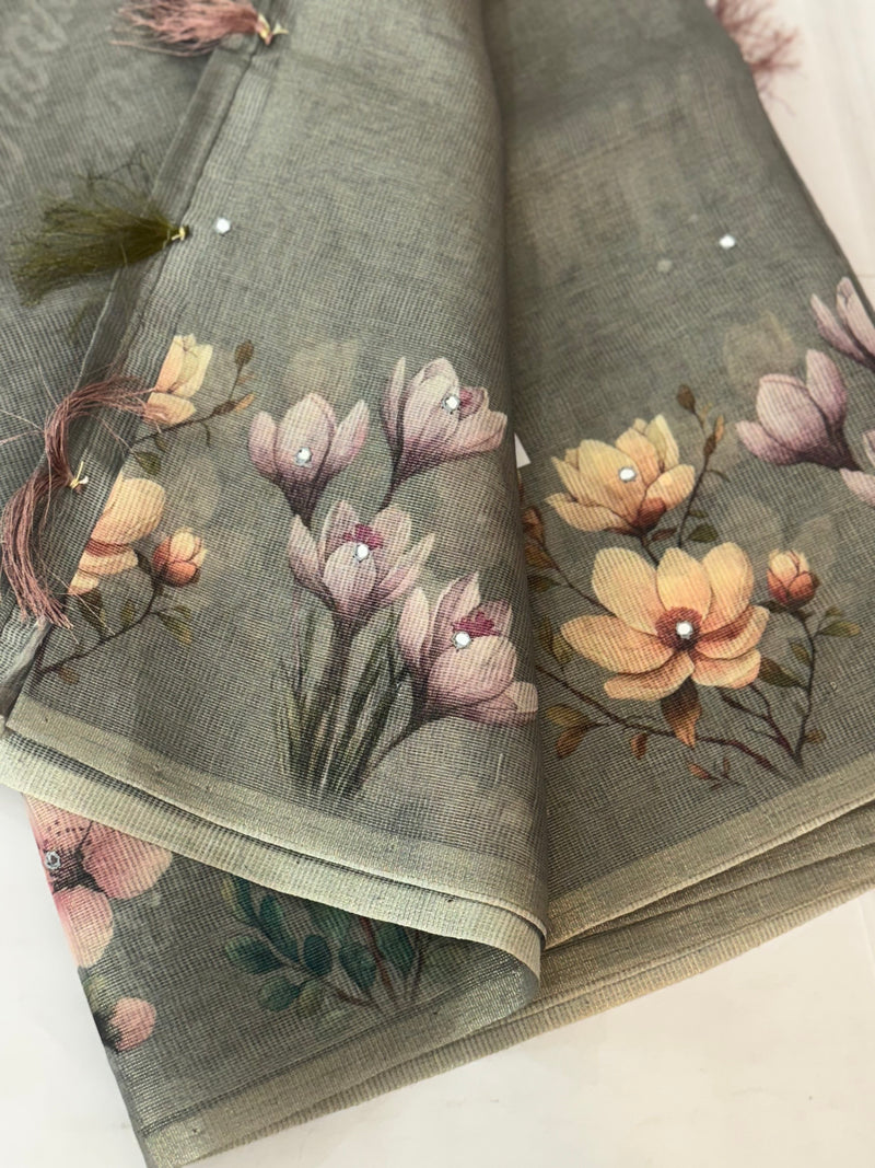 Tissue Silk Saree with digital prints SSKW94
