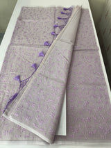 Moonga checks saree with embroidery MSH219 Lavender