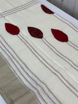 Soft Chanderi viscose silk saree with applique work MS1802