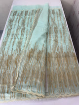 Semi organza saree with thread work - MSH910 PastelAquaBlue