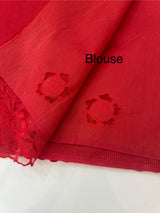 NetKota Applique work saree  MSH110- Red