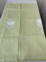 Crush Organza saree with applique work MBS677 PastelGreen