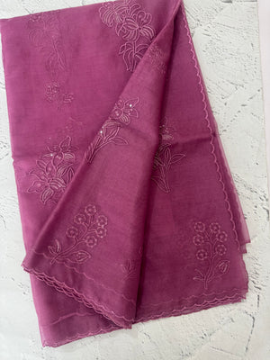 Soft Organza saree with embroidery- MCW680 Magenta