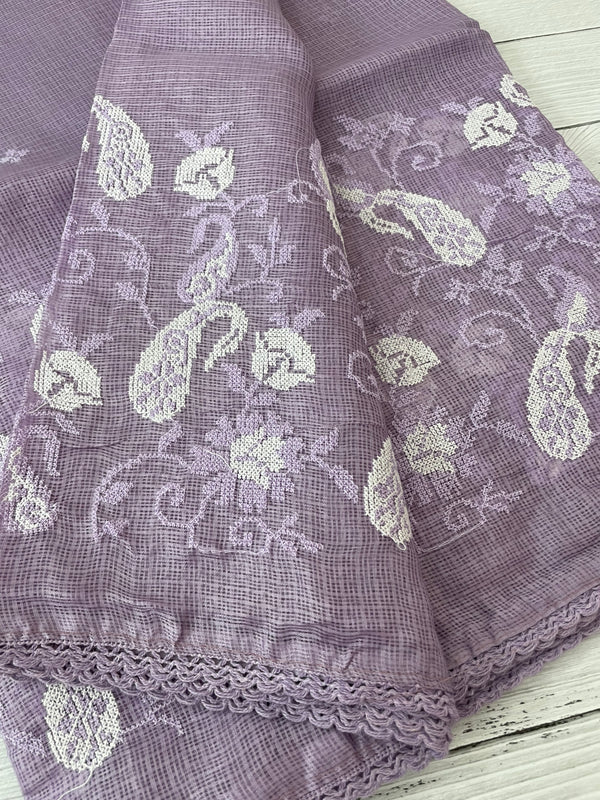 Soft kota checks saree with embroidery SVPIIY