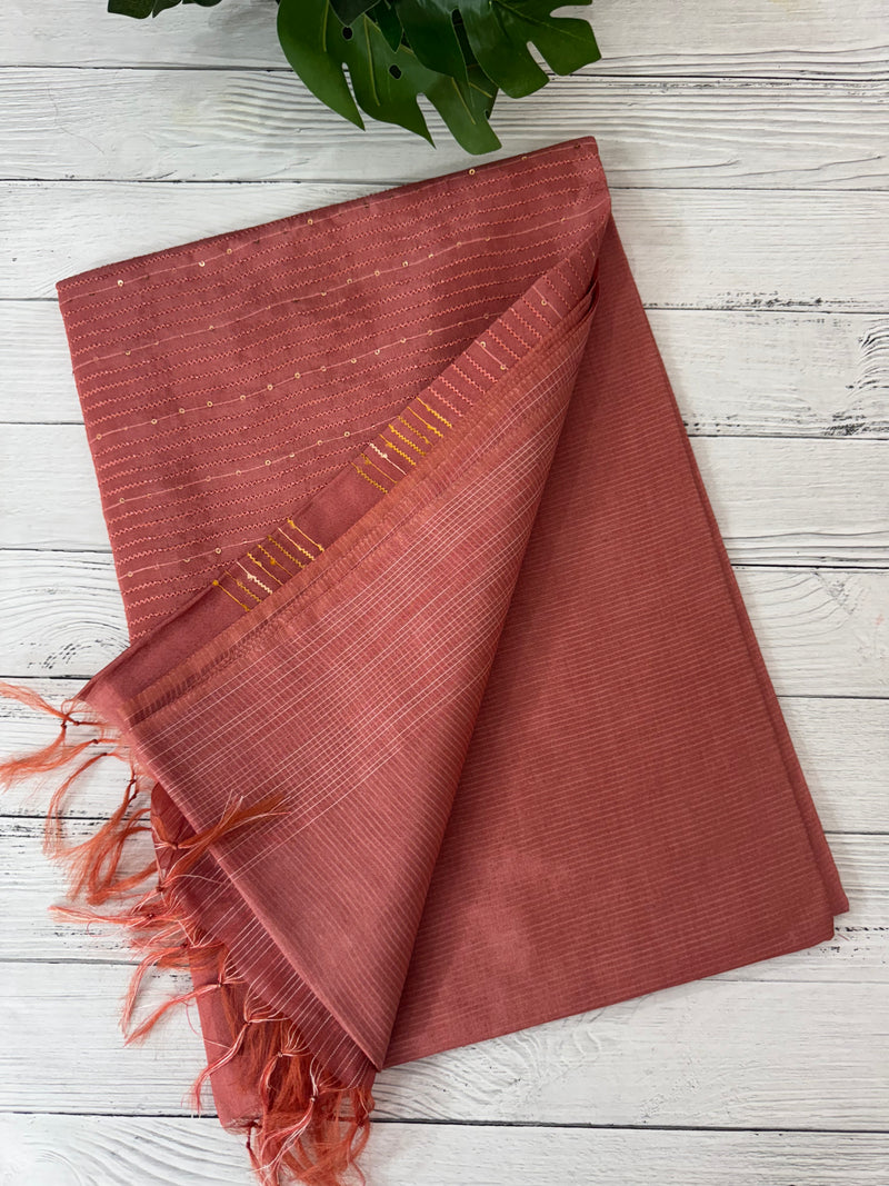 Blended tussar saree with thread work MTS5444