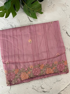 Blended tussar saree with cutwork border- MSHK695