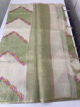 Soft Jute tissue saree with embroidery MJT671