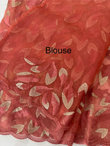 Glass organza saree with thread work- MOS351