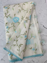 Soft Netkota saree with cross stitch embroidery MSH210