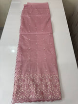Glassy tissue organza saree with embroidery FKSF133- PastelPink