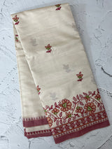Blended tussar saree with embriodery - MSH1456