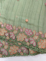 Blended tussar saree with cutwork border- MSHK695