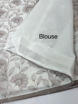 Kota cotton embriodery saree MS1490- White & DuskyMauve