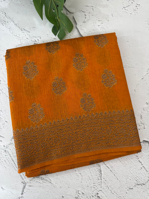 Semi banarasi saree with zari buttas - MBS6754