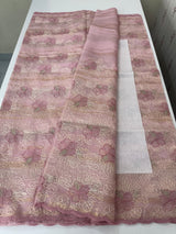 Premium Crush Organza saree with thread work- MCW863 PastelPink