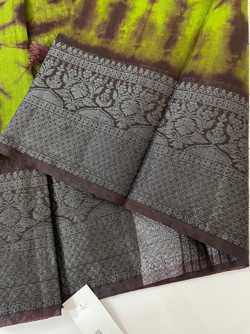 Tie & Dye semi silk sarees  MSS9876