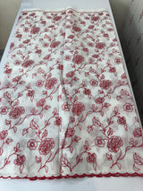 NetKota embriodery saree  MSH119 Red & White