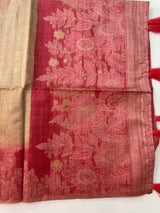 Art tussar saree with contrast blouse MSA37 - Pink
