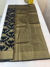 Banarasi viscose Georgette saree SEFNMRM - Black