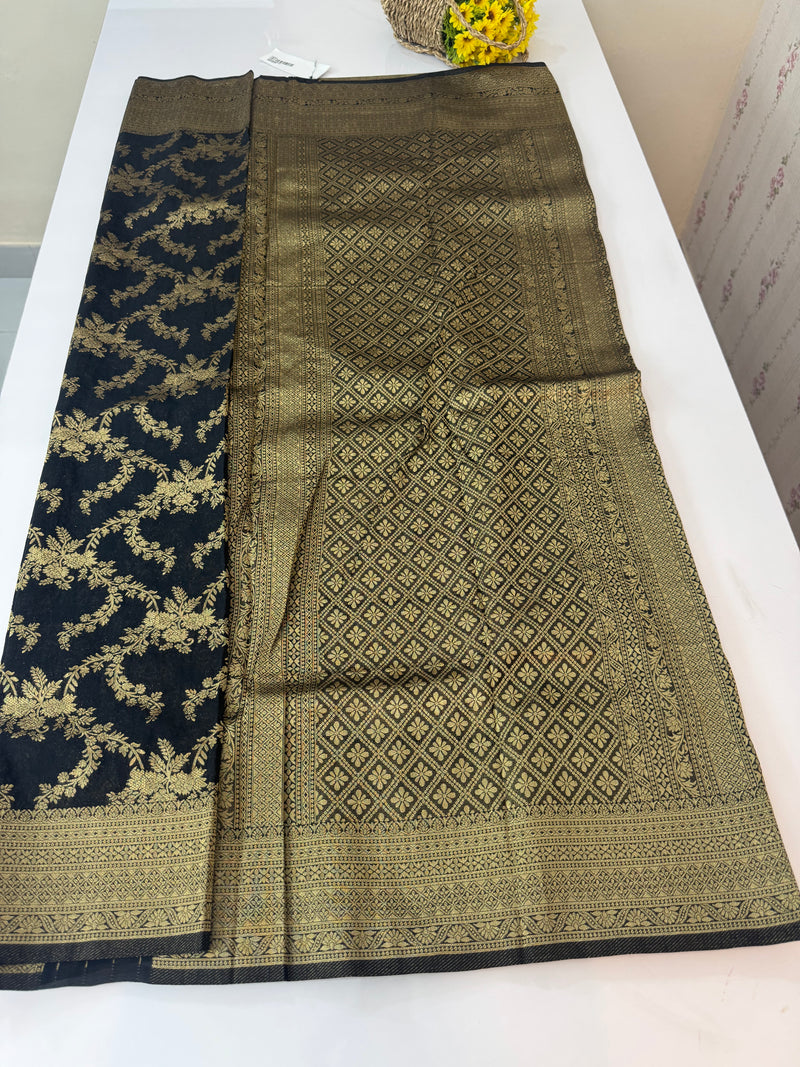 Banarasi viscose Georgette saree SEFNMRM - Black