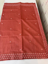 Blended tussar saree with cutwork - MSHK679 ReddishPeach