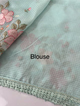 Silky kota saree with embriodery MS16263 PastelBlue