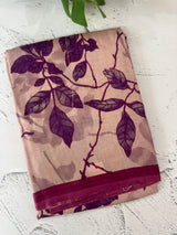 Pure printed tussar silk saree with blouse- MTSB7