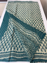 Hand block printed pure kota doria saree MBKD458